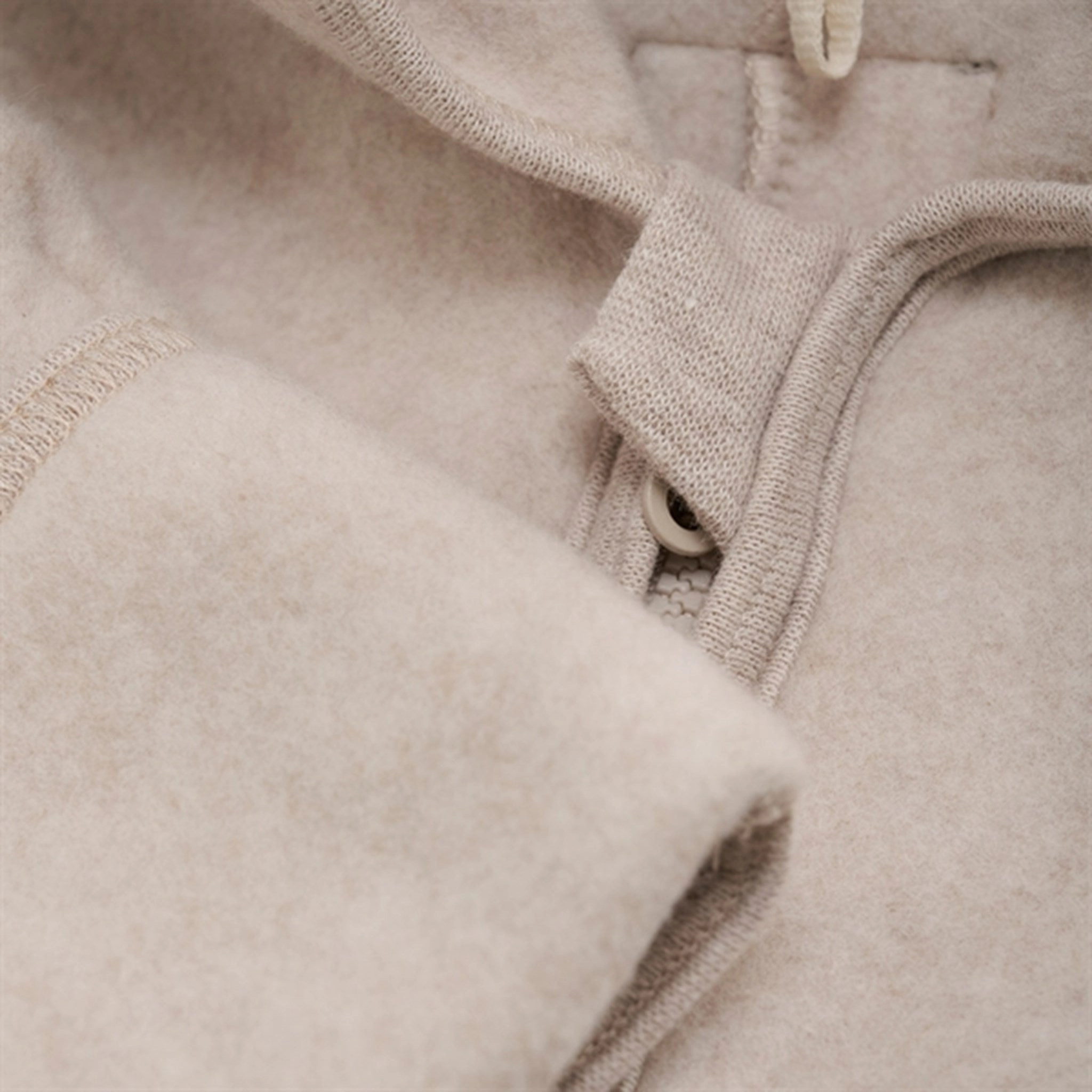 Huttelihut Pram Suit Ears Cotton Fleece Camel Melange Casual