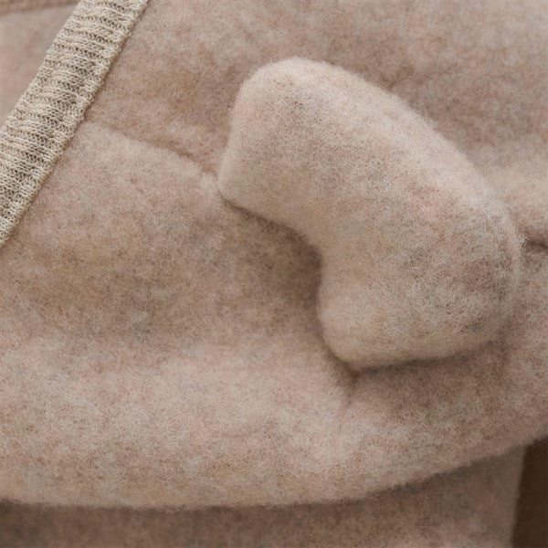 Huttelihut Pram Suit Ears Wool Fleece Dust Melange Pleat