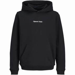Iconic Brand Jack & Jones Junior Black Jornorrebro Emb Sweat Hood Noos Jnr Vintage