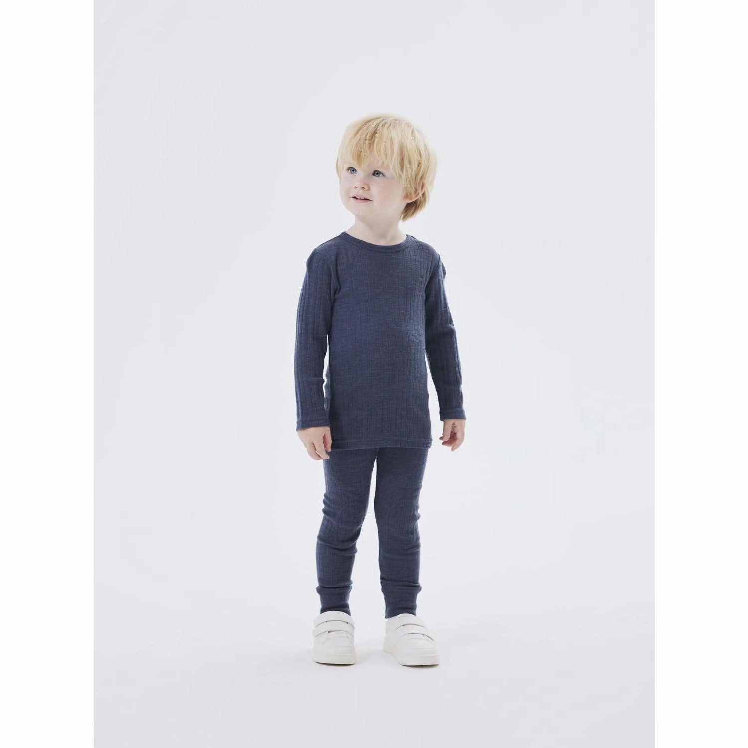 Iconic Name It Ombre Blue Wang Wool Needle Long Johns Solid Noos