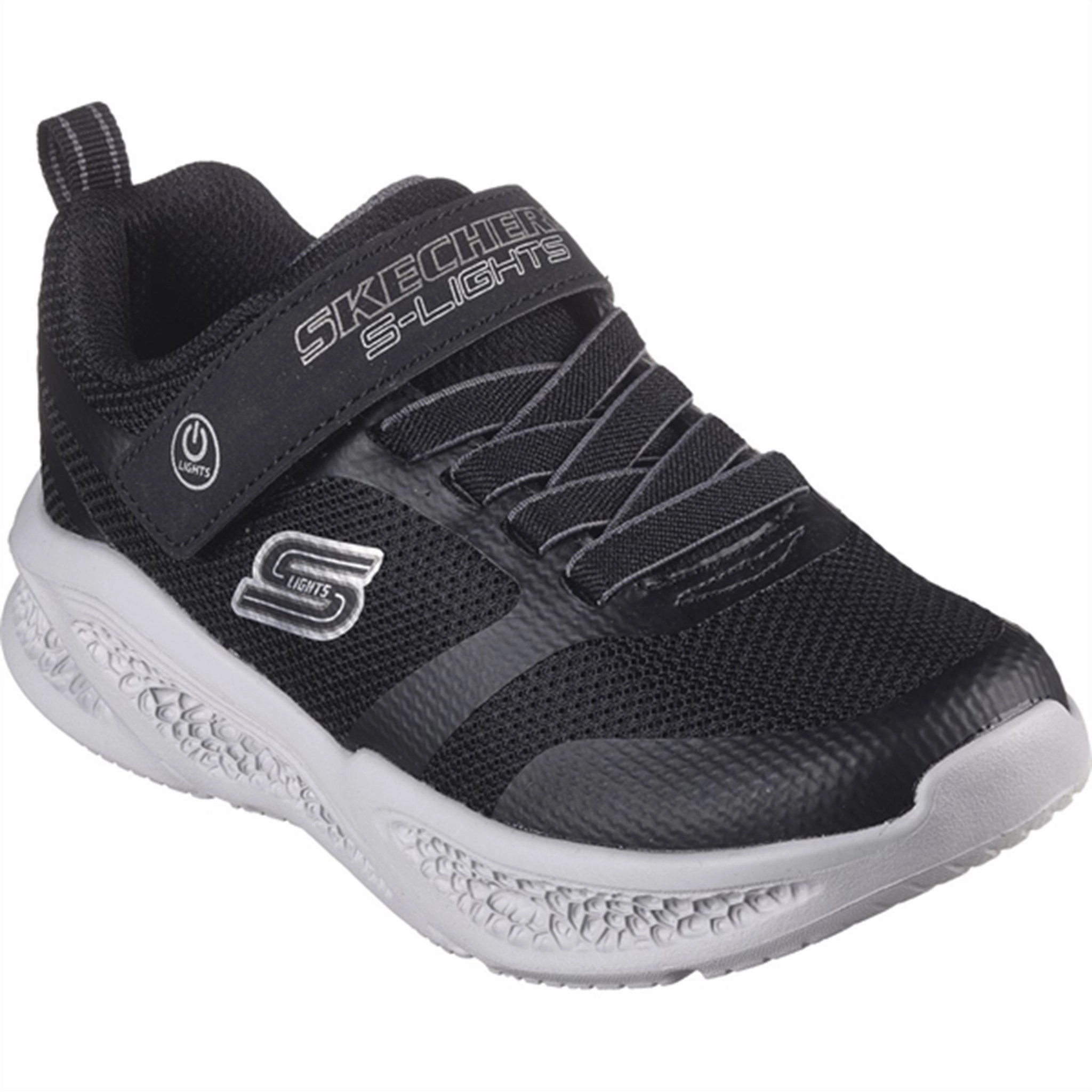 Iconic Skechers Boys Skechers Meteor-Lights Sneakers Black Grey Valuable