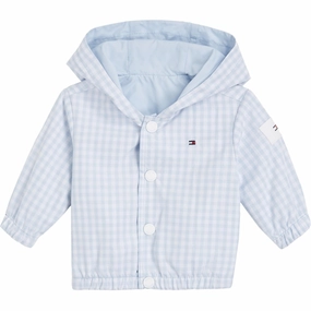 Iconic Tommy Hilfiger Baby Reversible Gingham Jacket White / Blue Check Exclusive