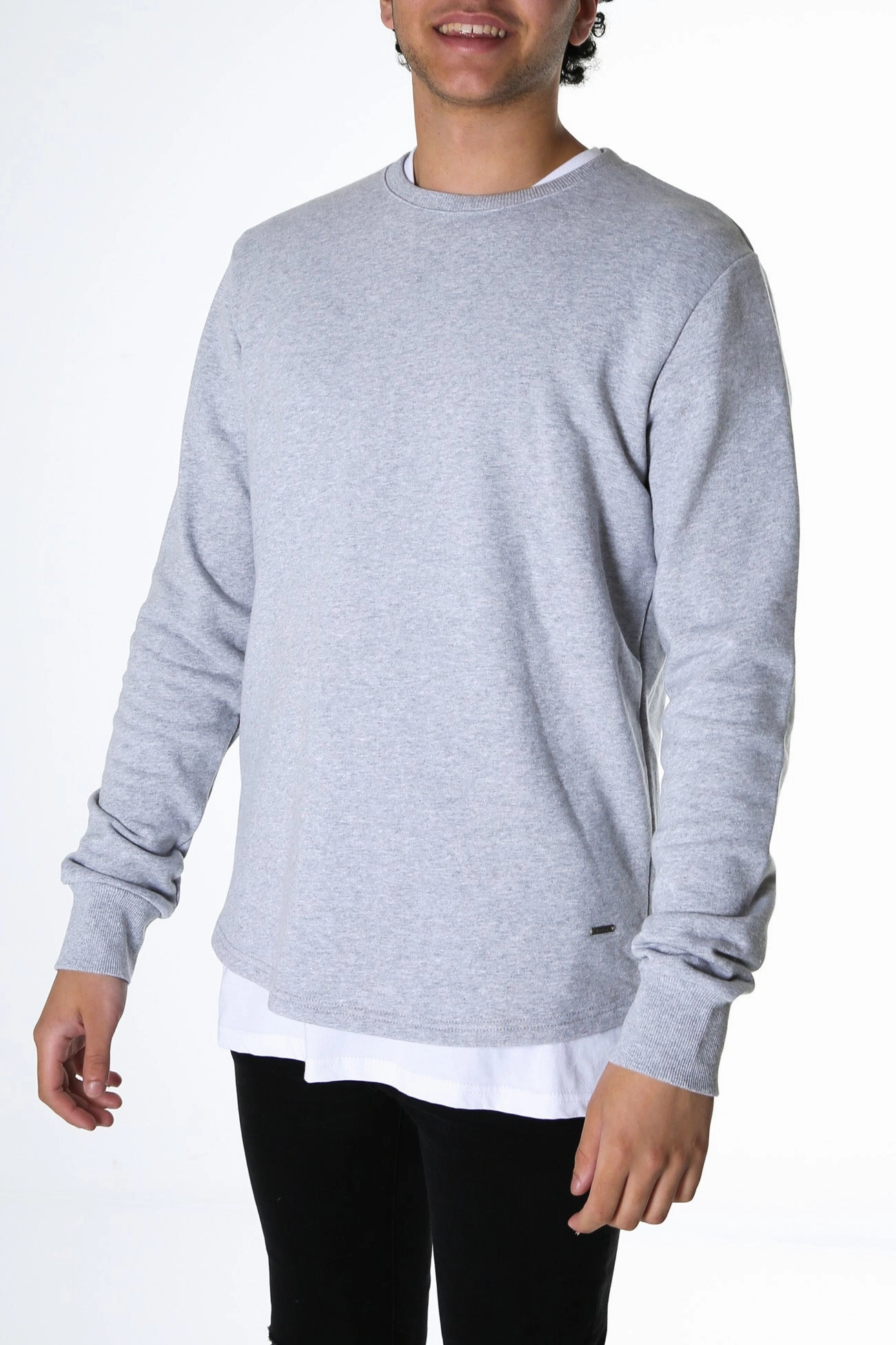 ikea sale Curved Hem Crew Grey Marle