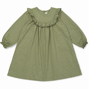 Inspiring Lalaby Green Check Noey Dress Baby Original