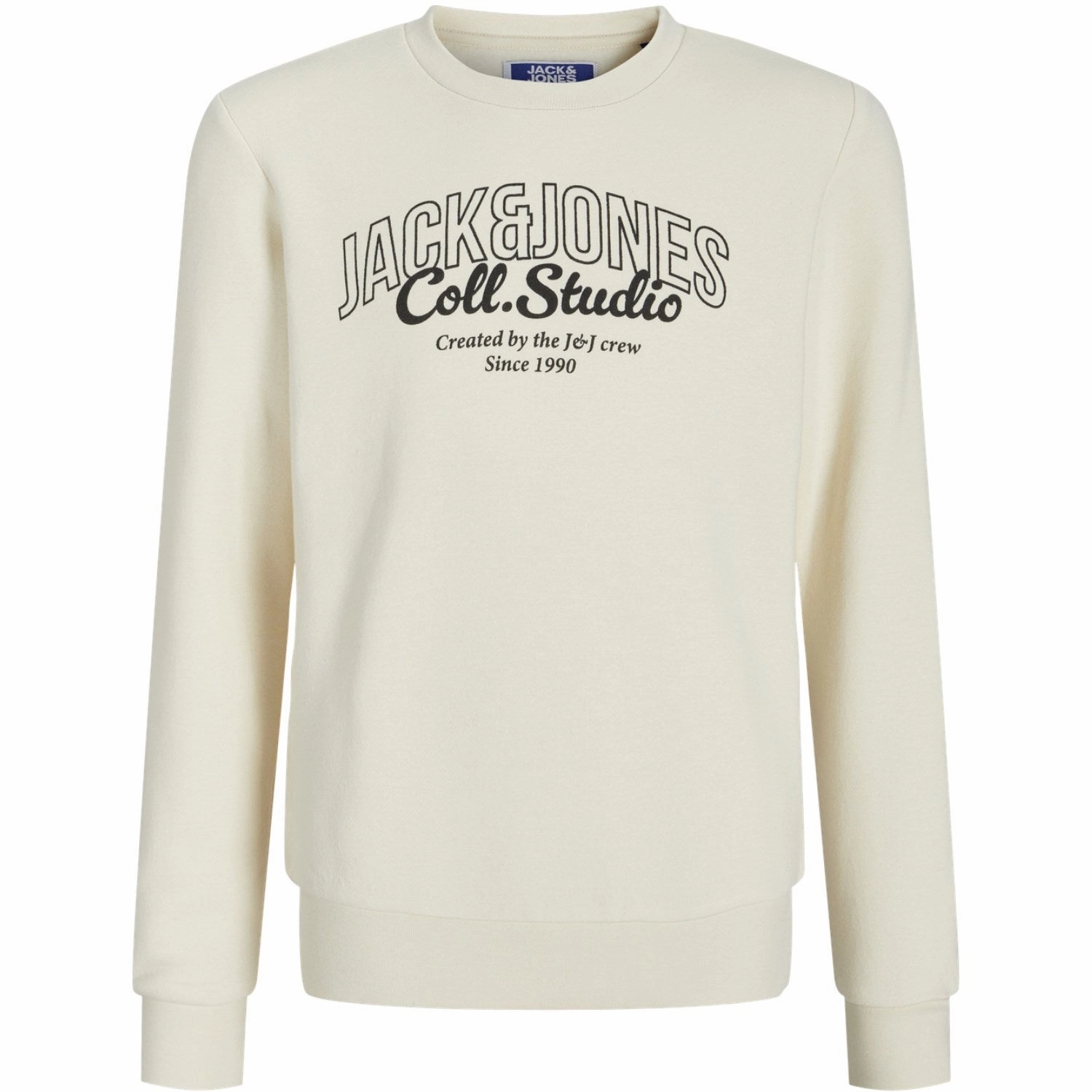 Jack & Jones Junior Antique White Big Print Jjmakoto Sweat Crew Neck Jnr Global Avant-garde