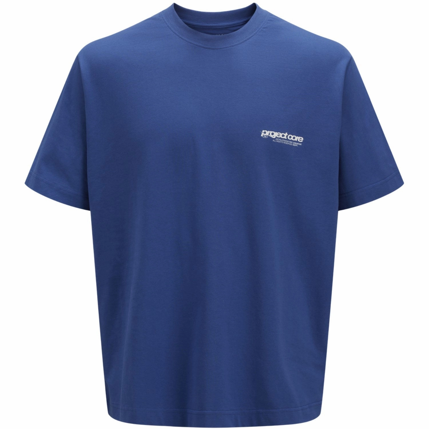 Jack & Jones Junior Beaucoup Blue Union Back Print T-Shirt Crew Neck Futuristic Elegance