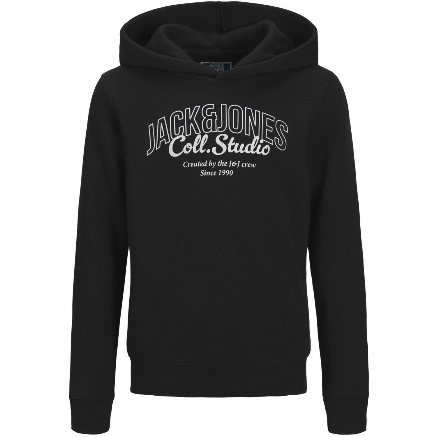 Jack & Jones Junior Black Big Print Jjmakoto Sweat Hood Jnr Superior Treasure