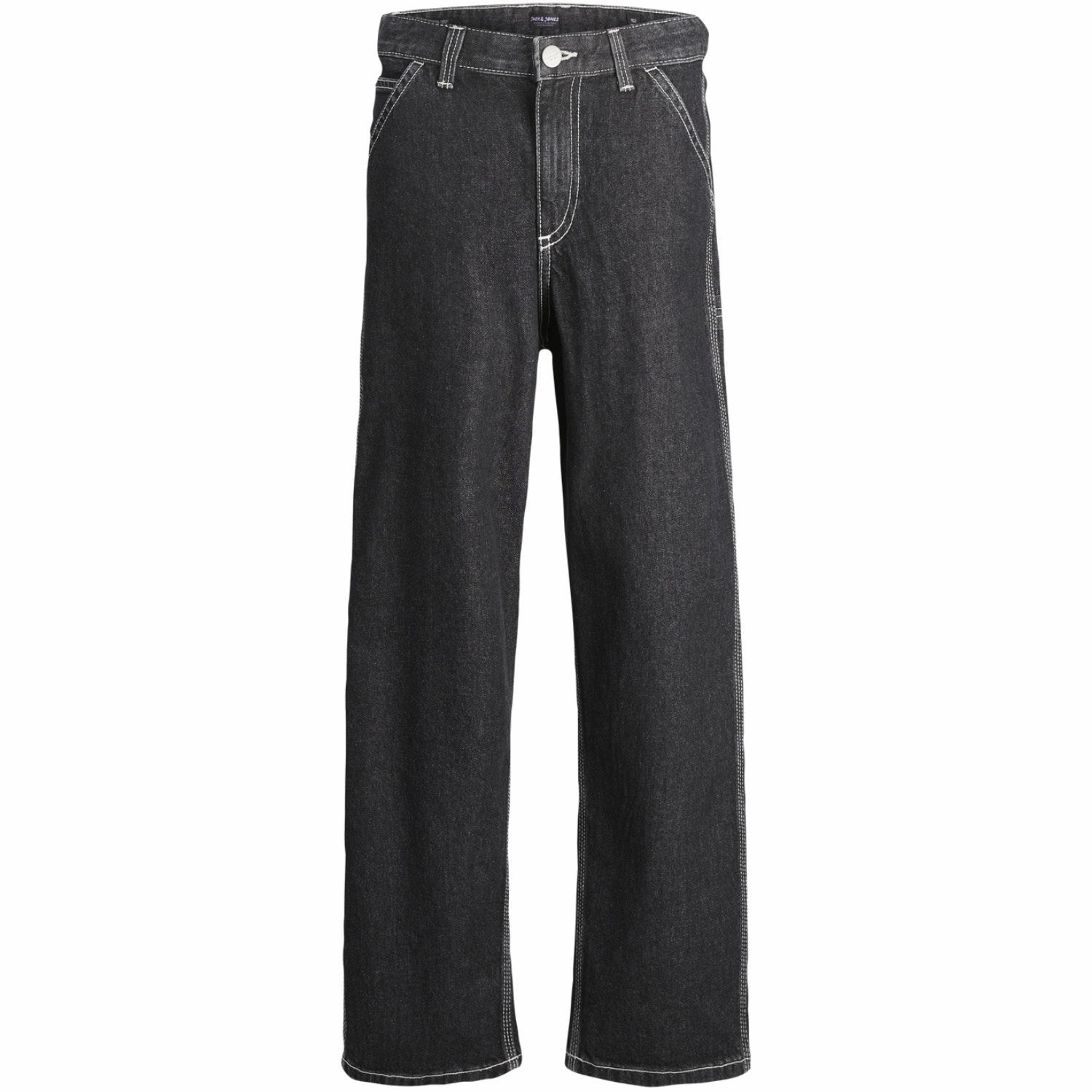Jack & Jones Junior Black Denim Ialex Carpenter Jeans 056 Elite Quality