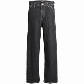 Jack & Jones Junior Black Denim Ialex Carpenter Jeans 056 Elite Quality