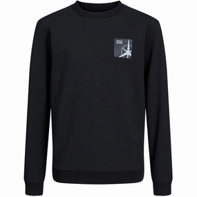 Jack & Jones Junior Black Filo Sweatshirt Premium Elite