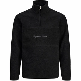 Jack & Jones Junior Black Hays Halfzip Fleece Jacket Timeless Fashion