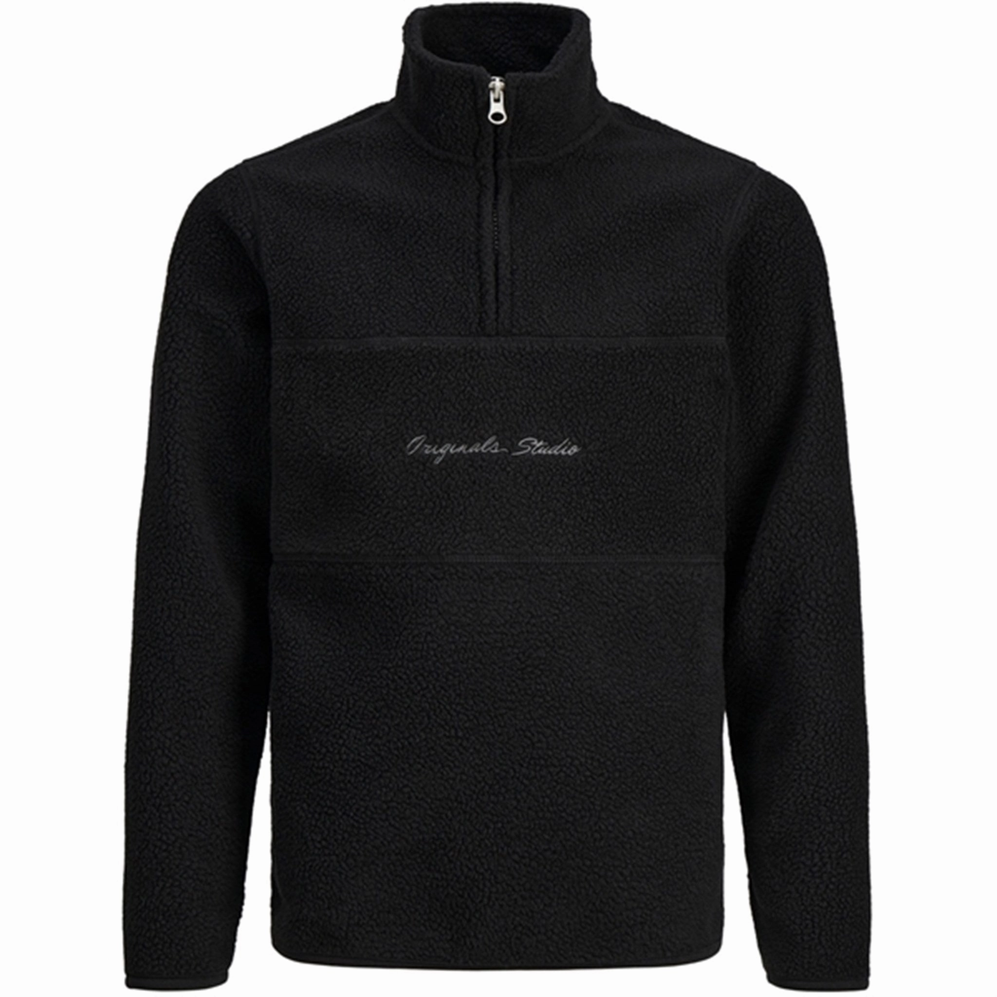 Luxury Jack & Jones Junior Black Hays Halfzip Fleece Jacket Heritage