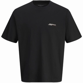 Jack & Jones Junior Black Islington Type T-Shirt Crew Neck Sleek Vintage