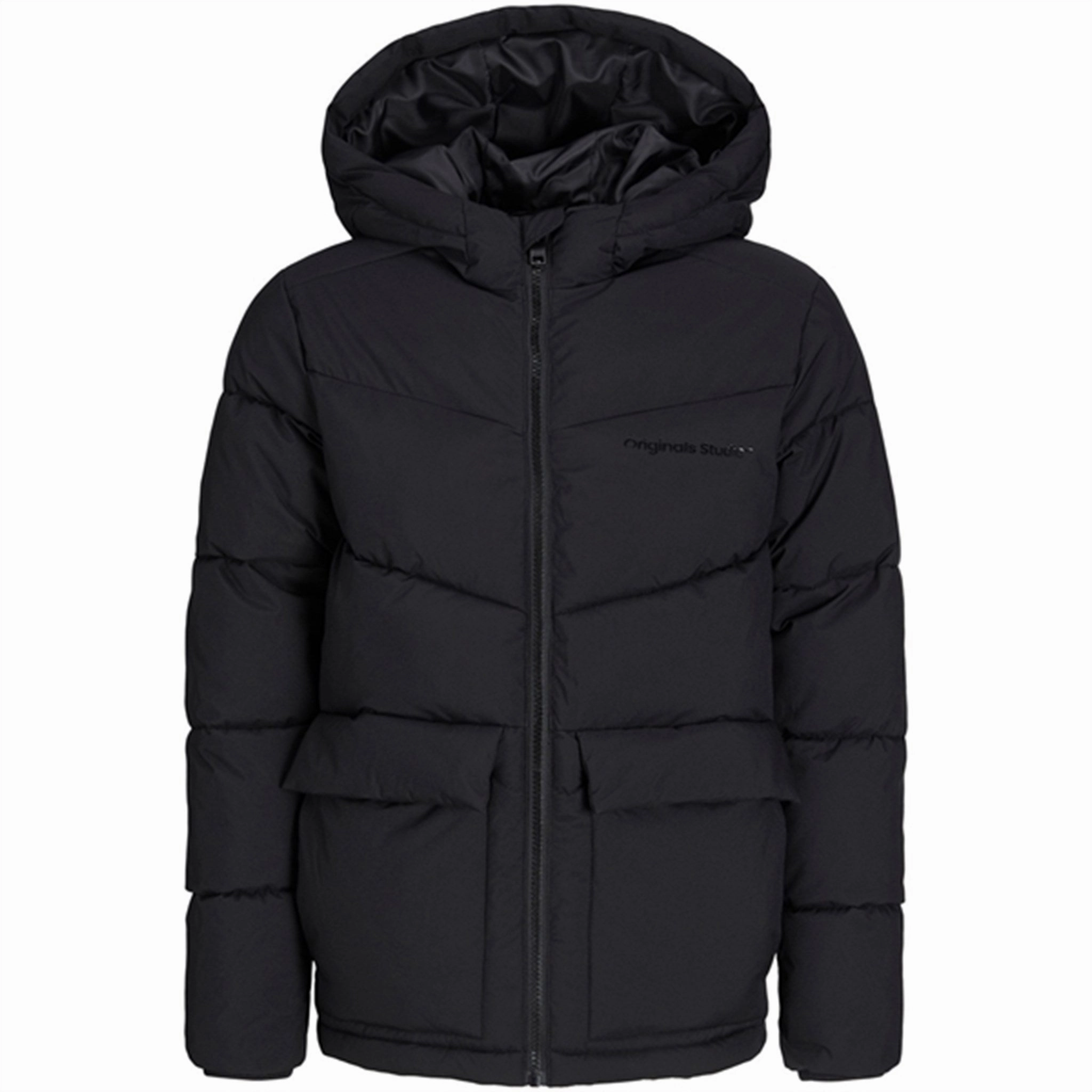 Jack & Jones Junior Black Vesterbro Puffer Jacket Celebrated Respected