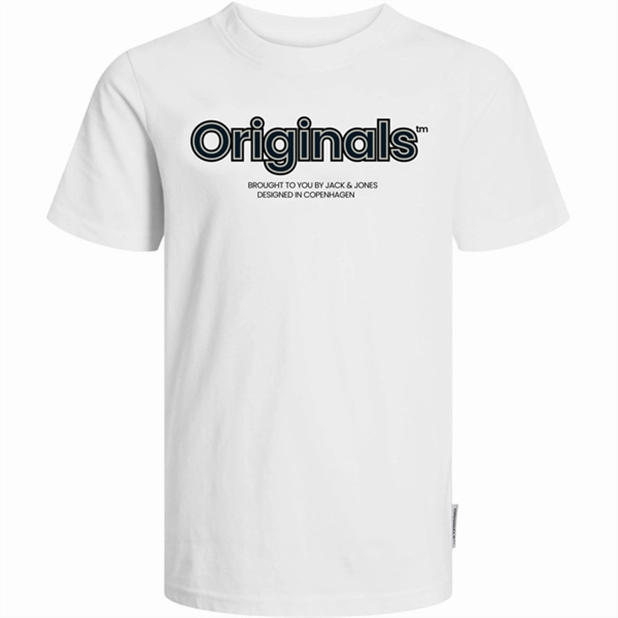 Jack & Jones Junior Bright White Lakewood Branding T-Shirt Authentic Luxury