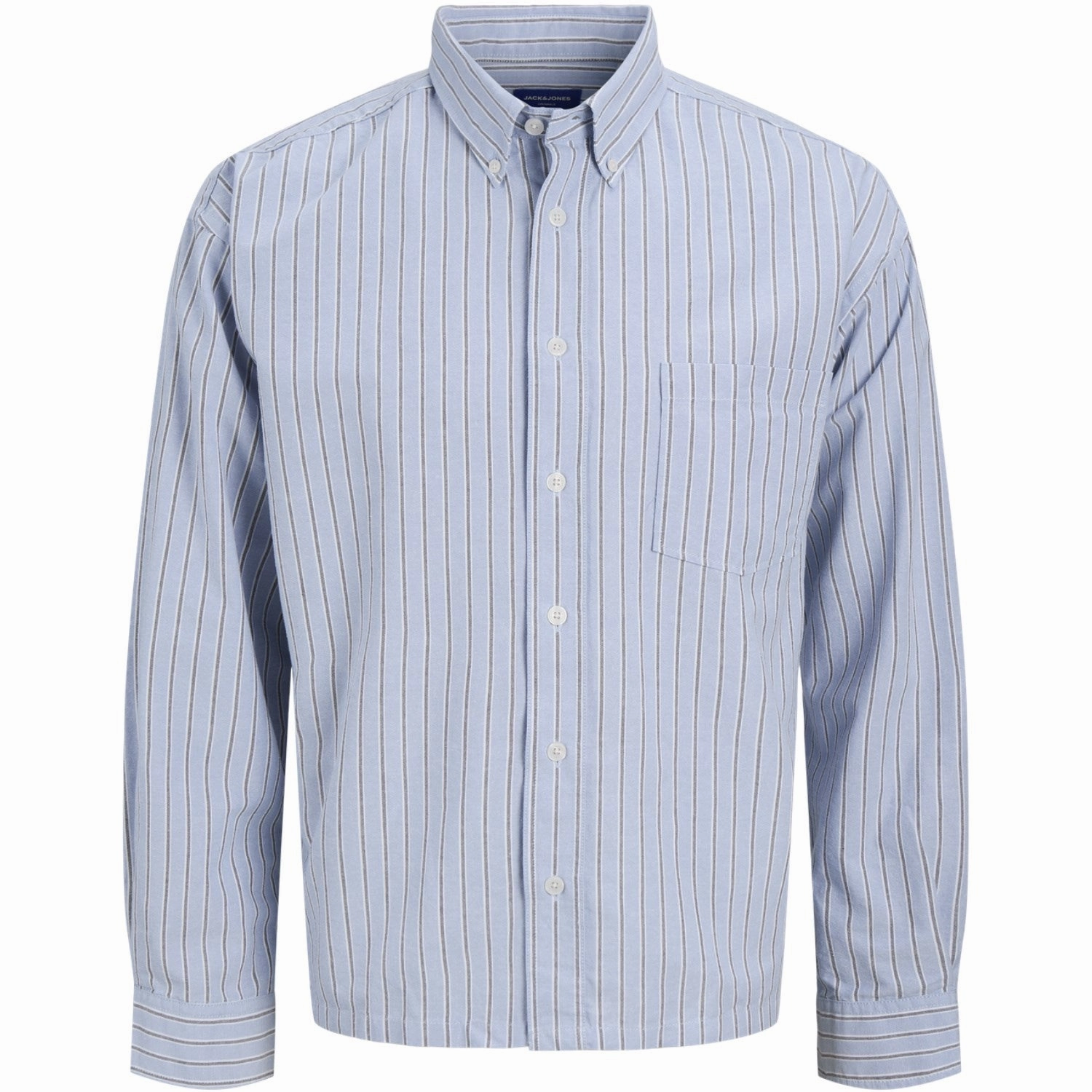 Jack & Jones Junior Cashmere Blue Stripes Theo Boxy Oxford Shirt Respected Original