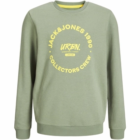 Jack & Jones Junior Iceberg Green Simon Sweatshirt Crew Neck Premium Refined