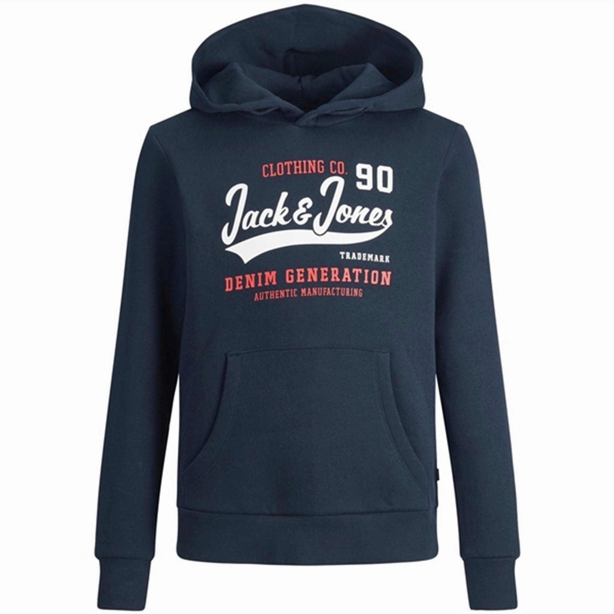 Retro Jack & Jones Junior Navy Blazer Logo Sweat Hoodie Noos Stylish