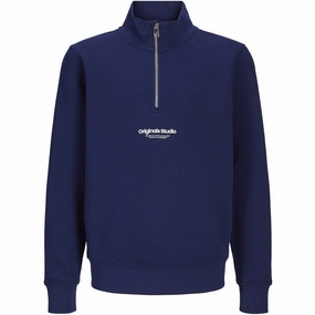 Jack & Jones Junior Ocean Cavern Vesterbro Sweatshirt Quarter Zip Noos Universal Treasure
