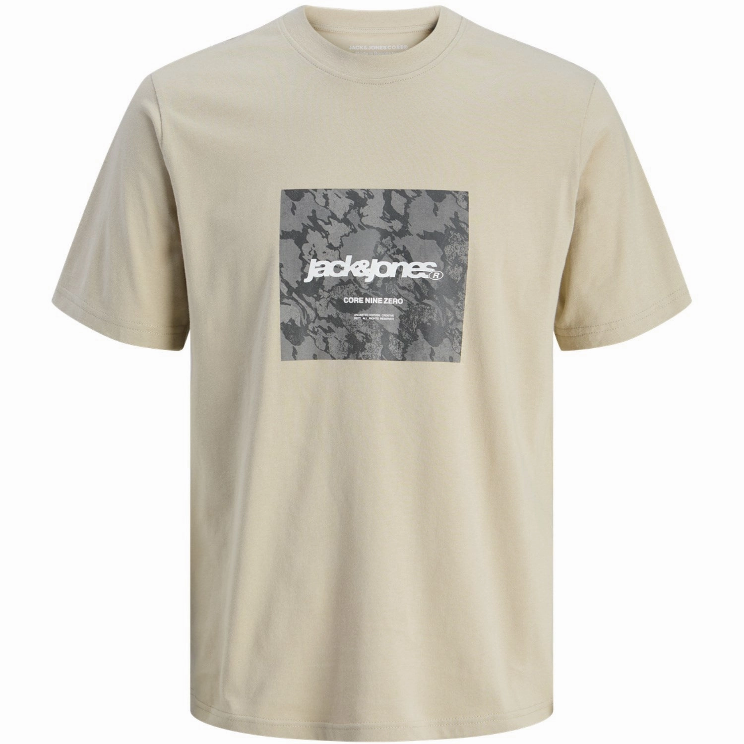 Jack & Jones Junior Pure Cashmere Tarmac Camo Front T-Shirt Crew Neck Premium Quality Craftsmanship