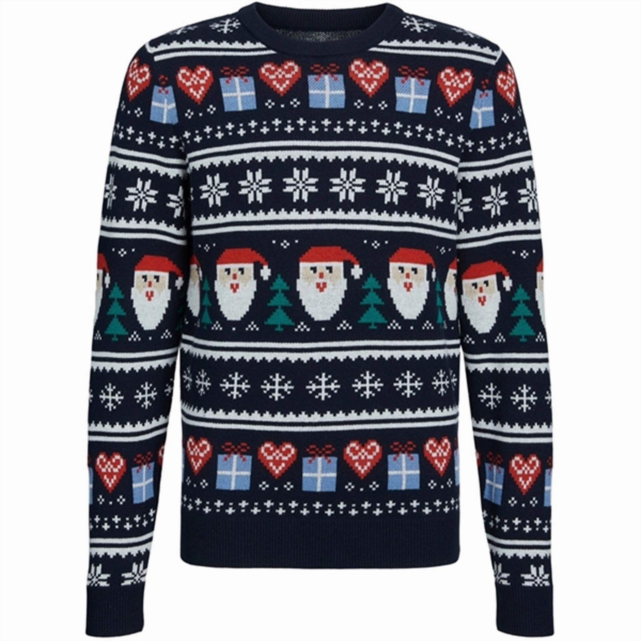 Jack & Jones Junior Total Eclipse Santa Claus Festive Xmas Knit Blouse Magnetic Visionary