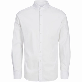 Jack & Jones Junior White Axel Stretch Shirt Noos Alluring Creative