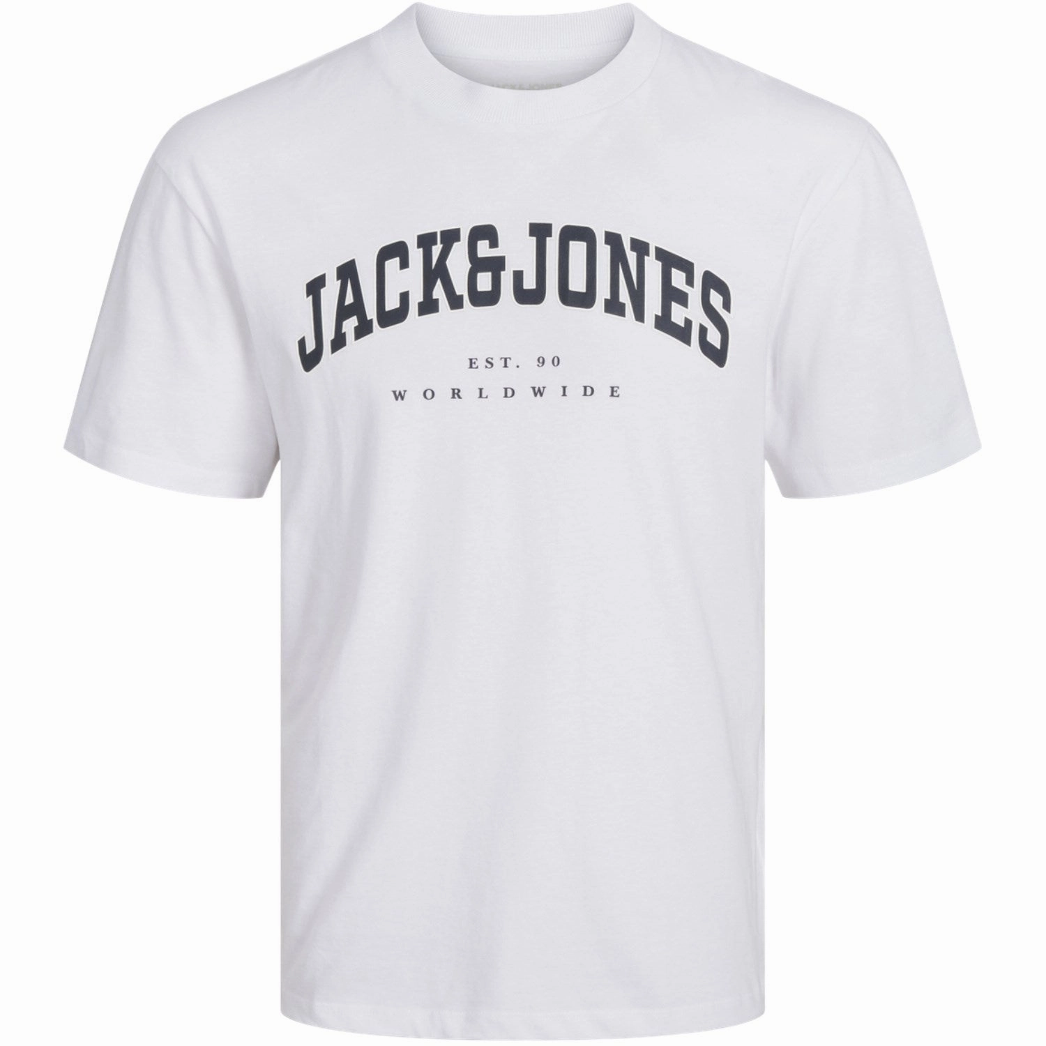 Jack & Jones Junior White Caleb Varsity T-Shirt O-Neck Noos Enchanting Genuine