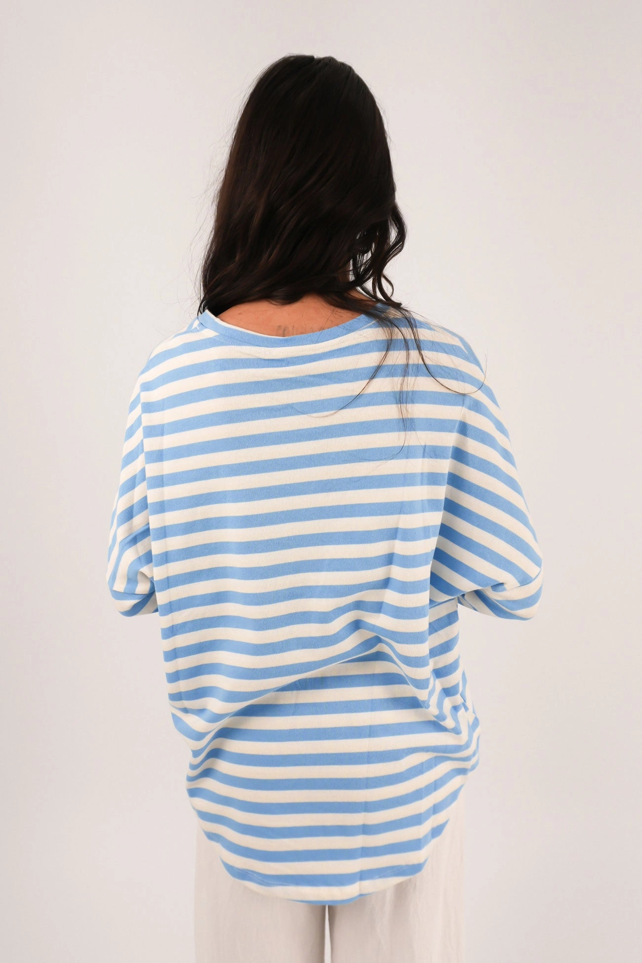Jaylen Long Sleeve Tee Blue Stripe sale game game washing machines