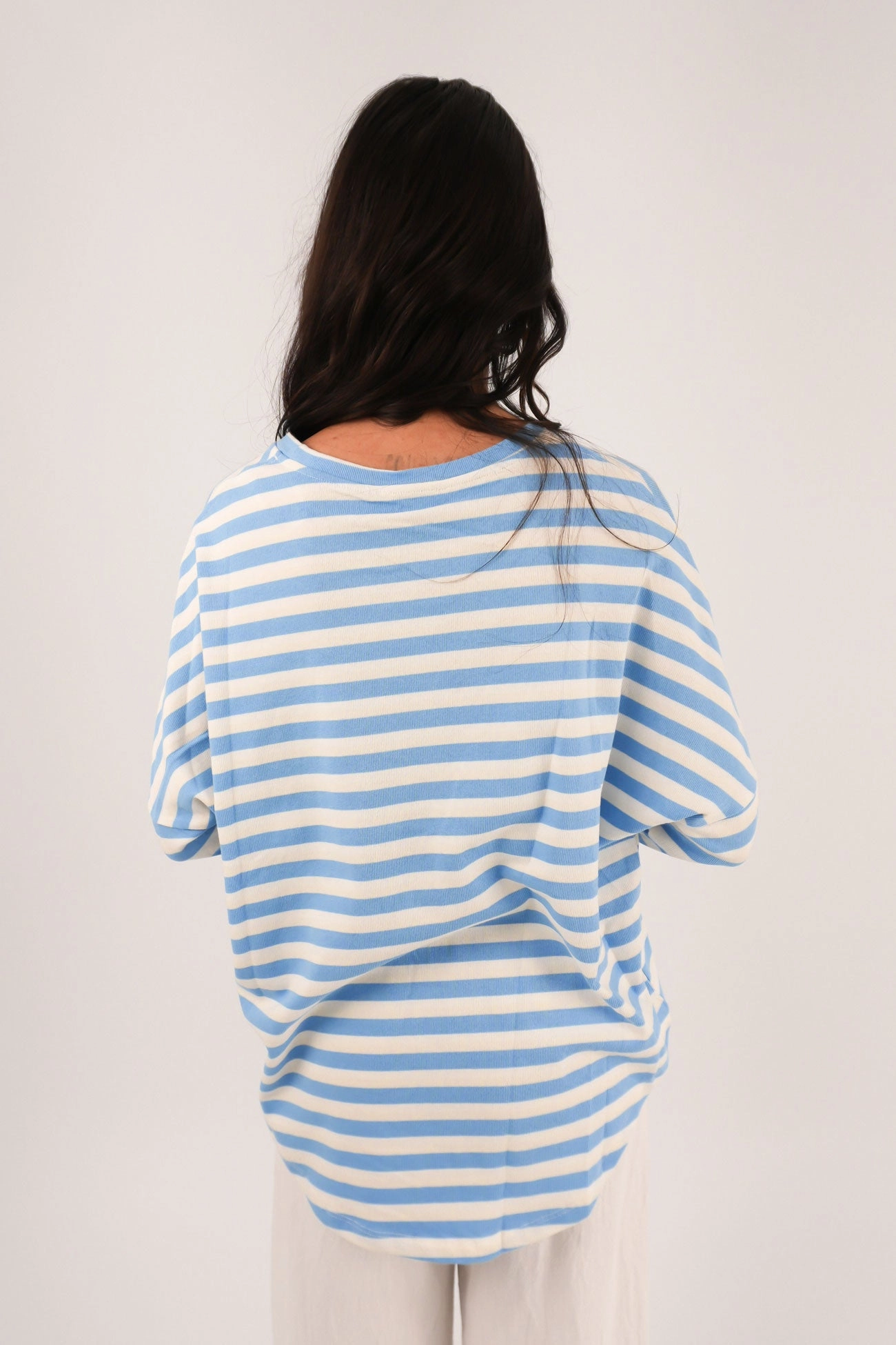 Jaylen Long Sleeve Tee Blue Stripe sale game game washing machines