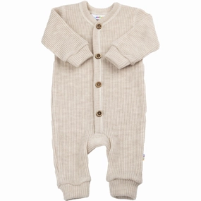 Joha Wool Creme Jumpsuit Versatile Button
