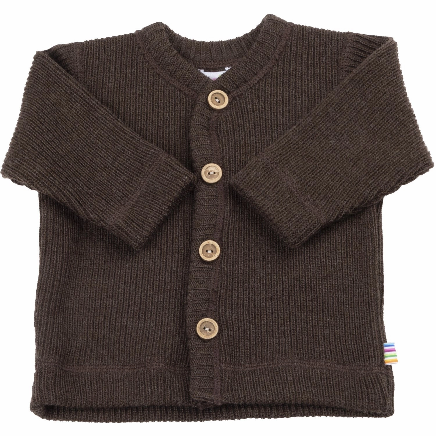 Joha Wool Dark Brown Cardigan Linen Fabric