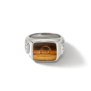 John Hardy ID Signet Ring with Tiger Eye