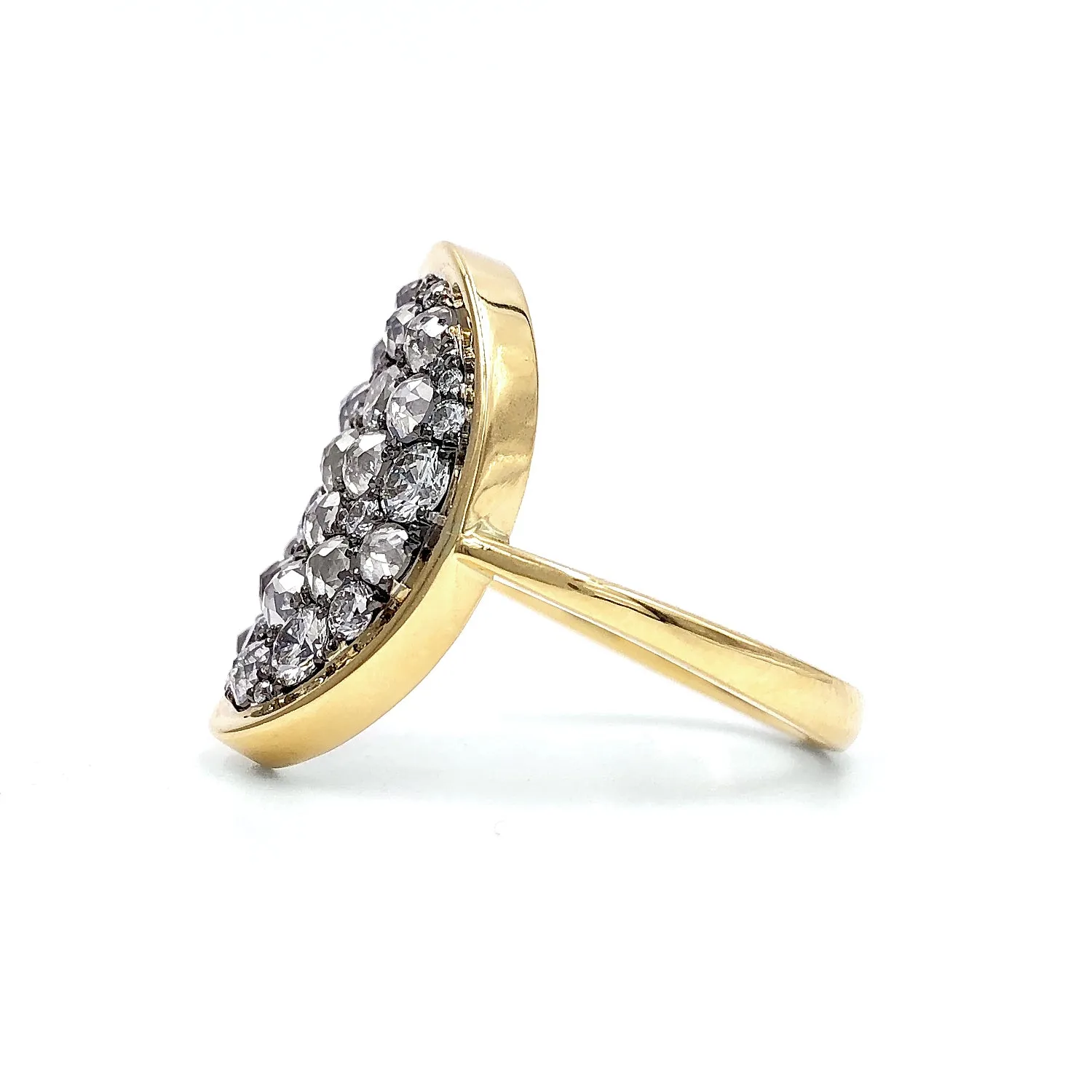Joke Quick Brilliant-Cut and Tambuli Rose-Cut White Diamond Gold Starstruck Ring