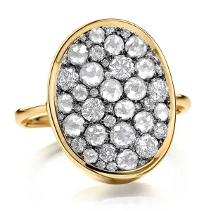 Joke Quick Brilliant-Cut and Tambuli Rose-Cut White Diamond Gold Starstruck Ring