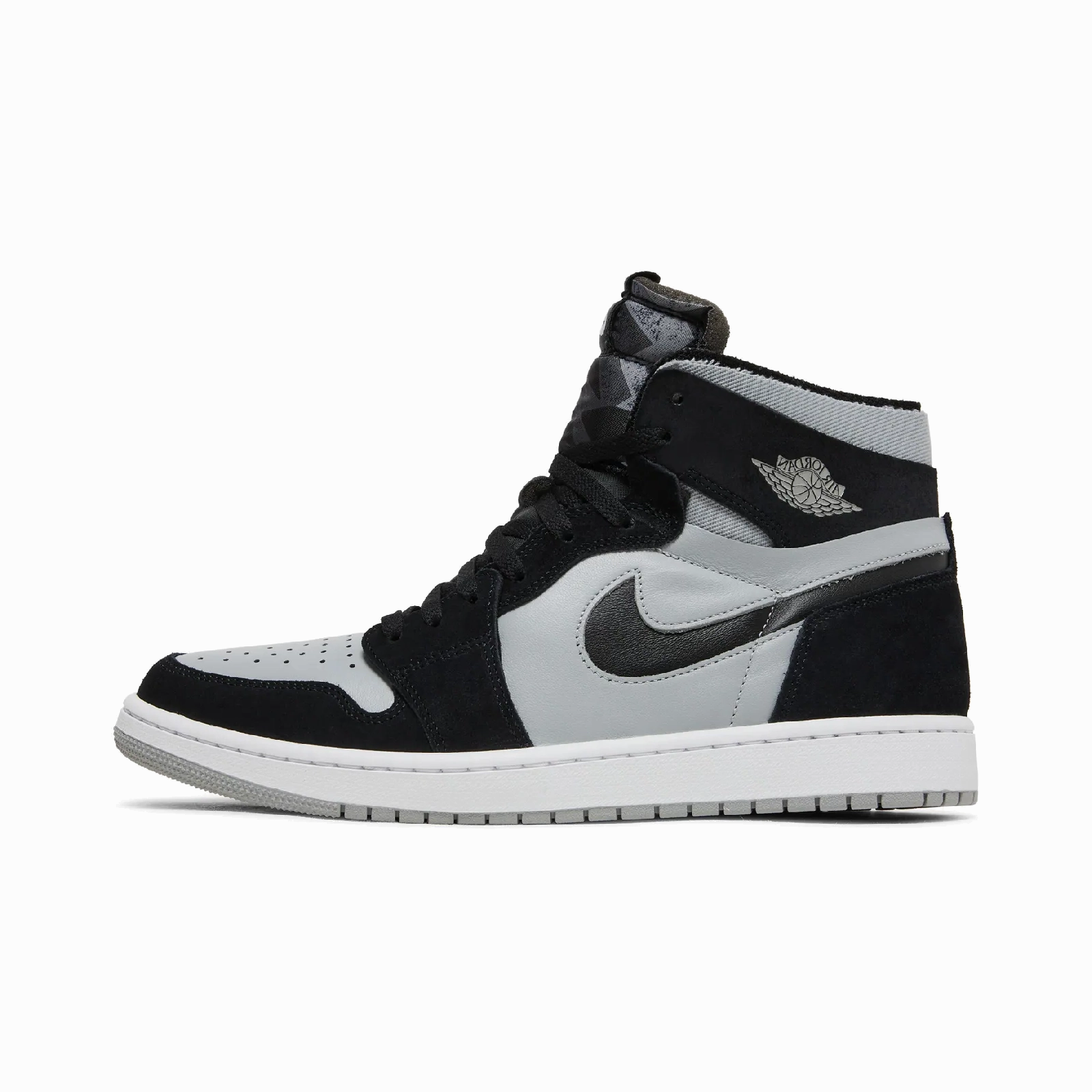 Jordan 1 Zoom CMFT Black Light Smoke Grey Designer signature Artisanal details