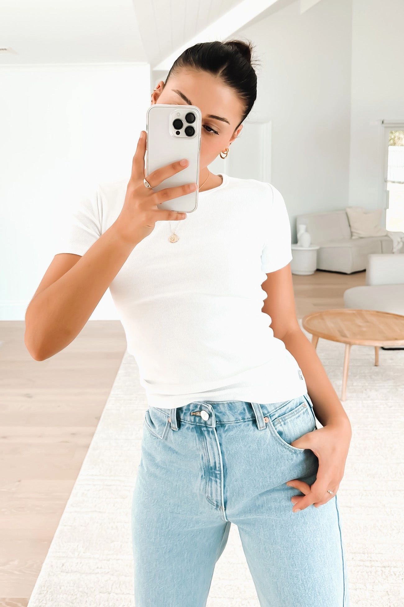 Jordyn Rib Tee White sale nike trainers