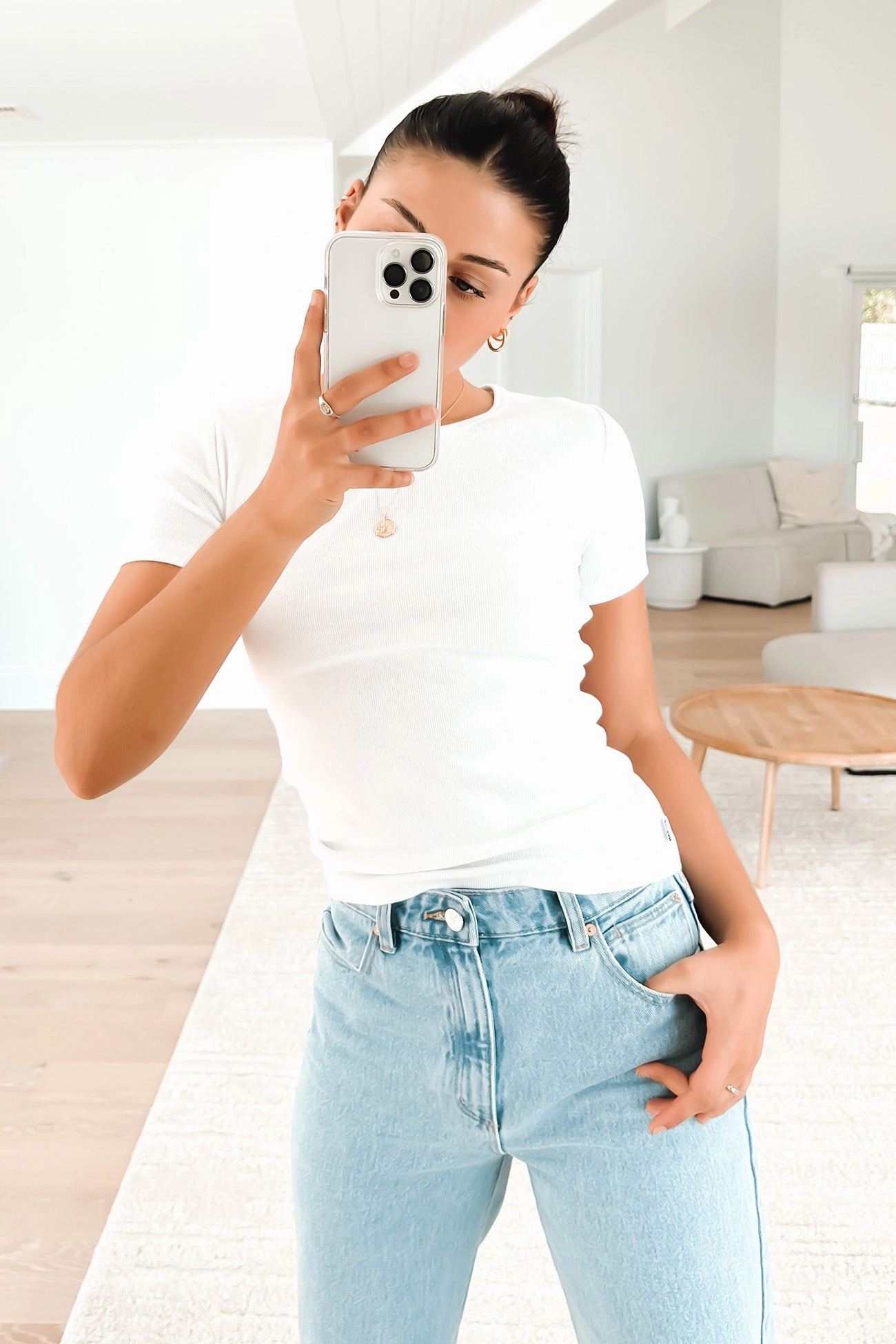 Jordyn Rib Tee White sale nike trainers