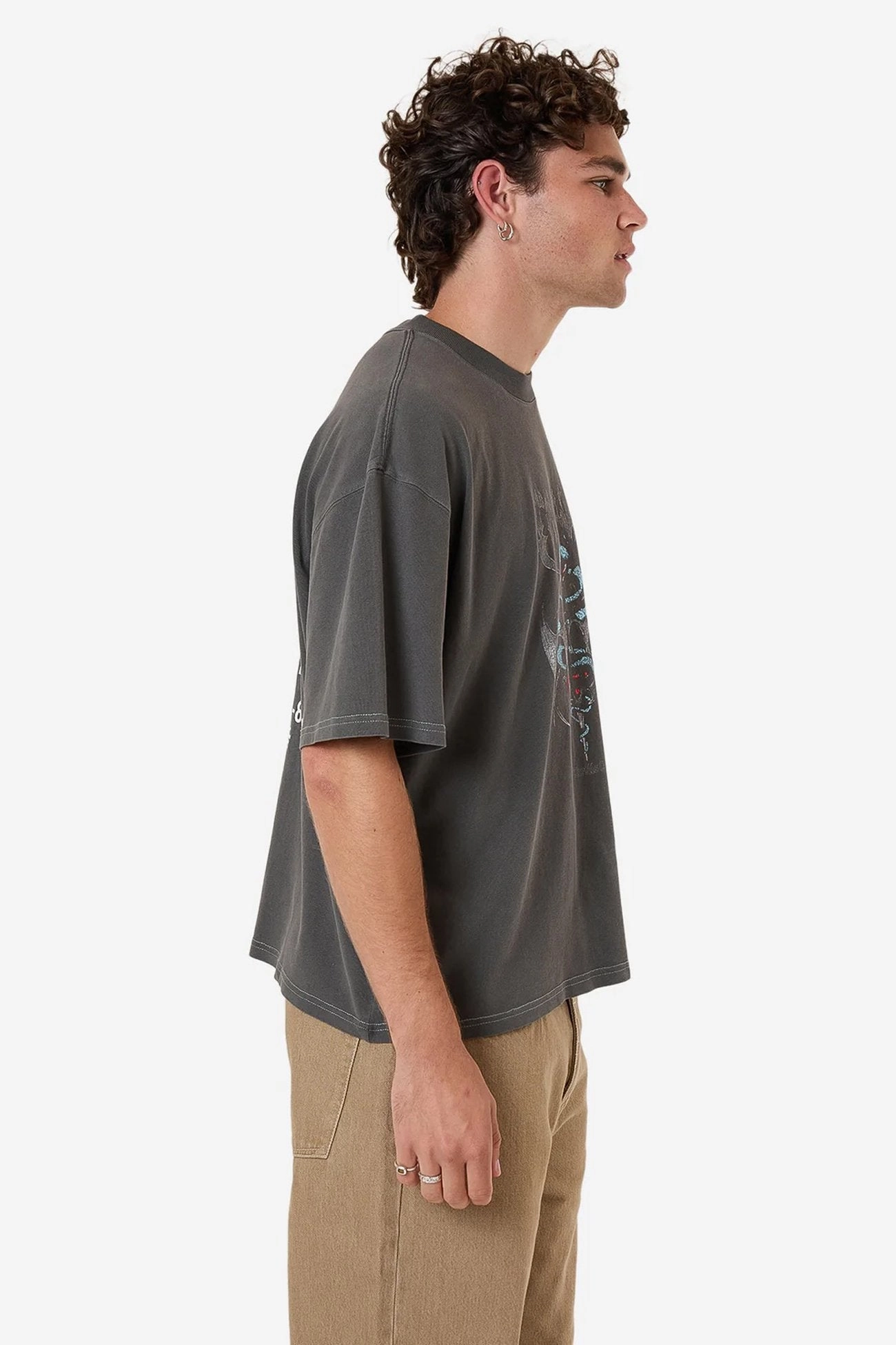joules sale Bitter End Box Fit Oversize Short Tee Merch Black
