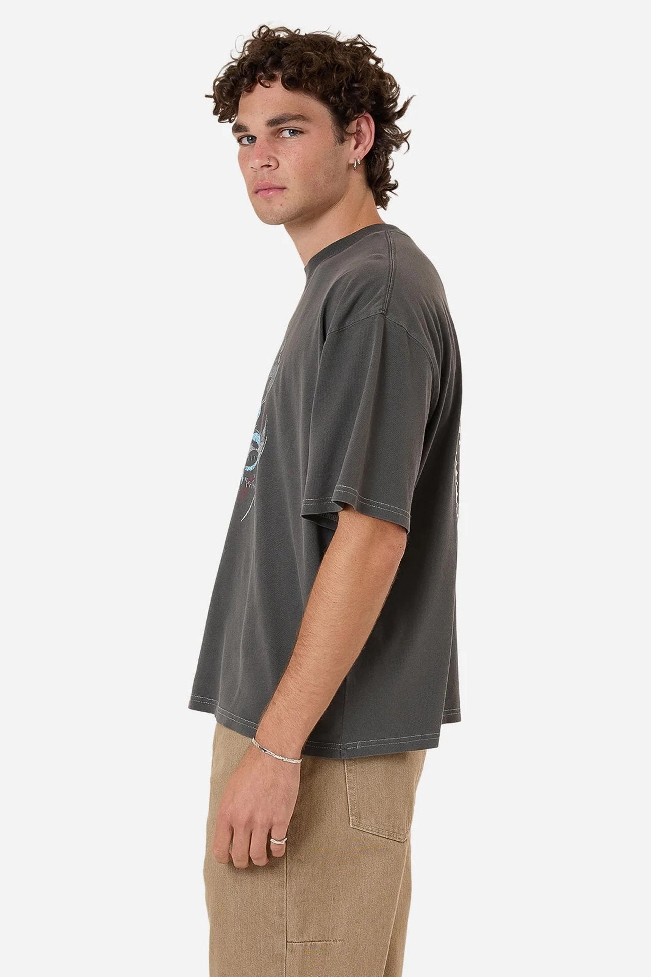 joules sale Bitter End Box Fit Oversize Short Tee Merch Black