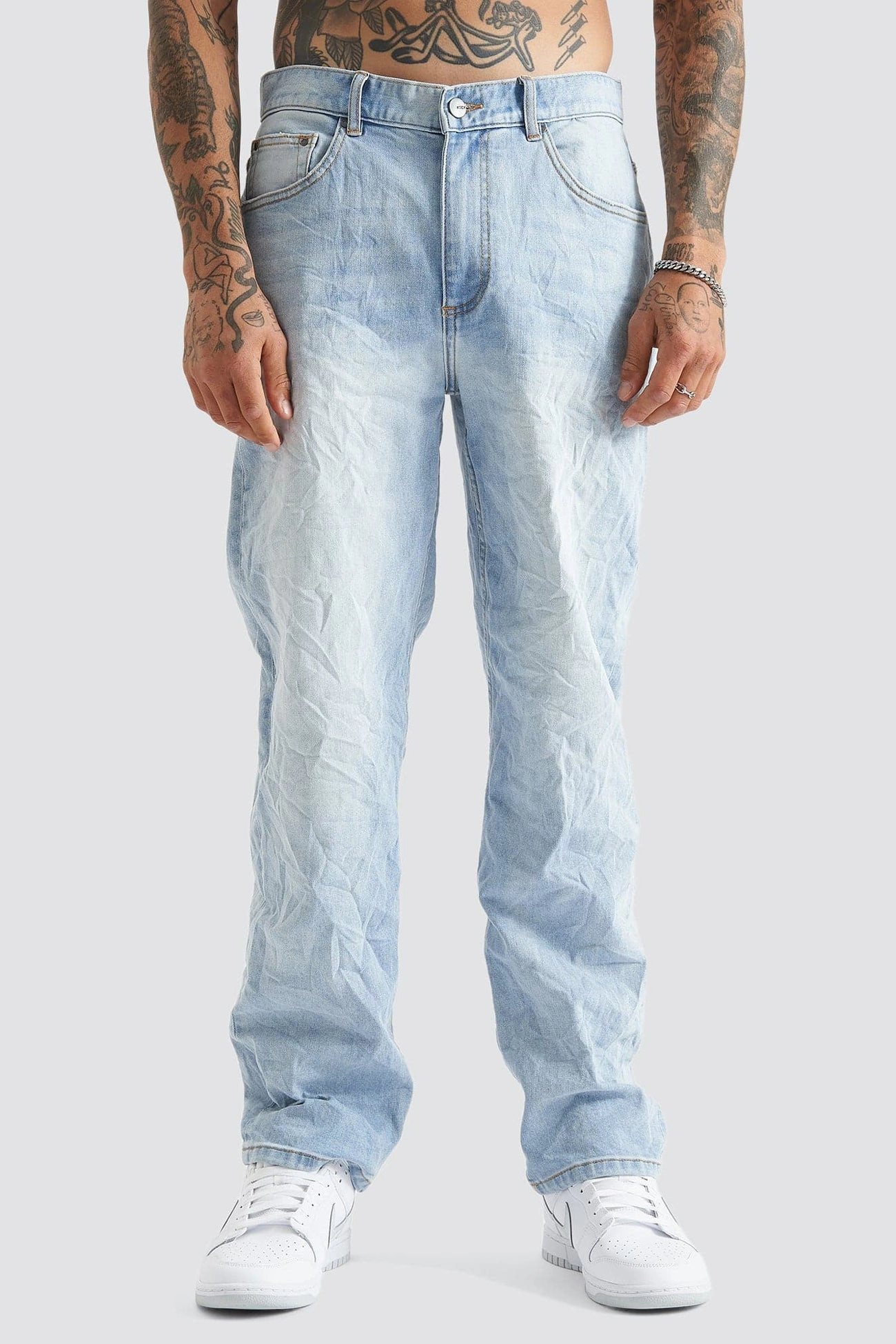 K5 Relaxed Fit Jean Sunbleached Blue sale t shirts khaadi sale