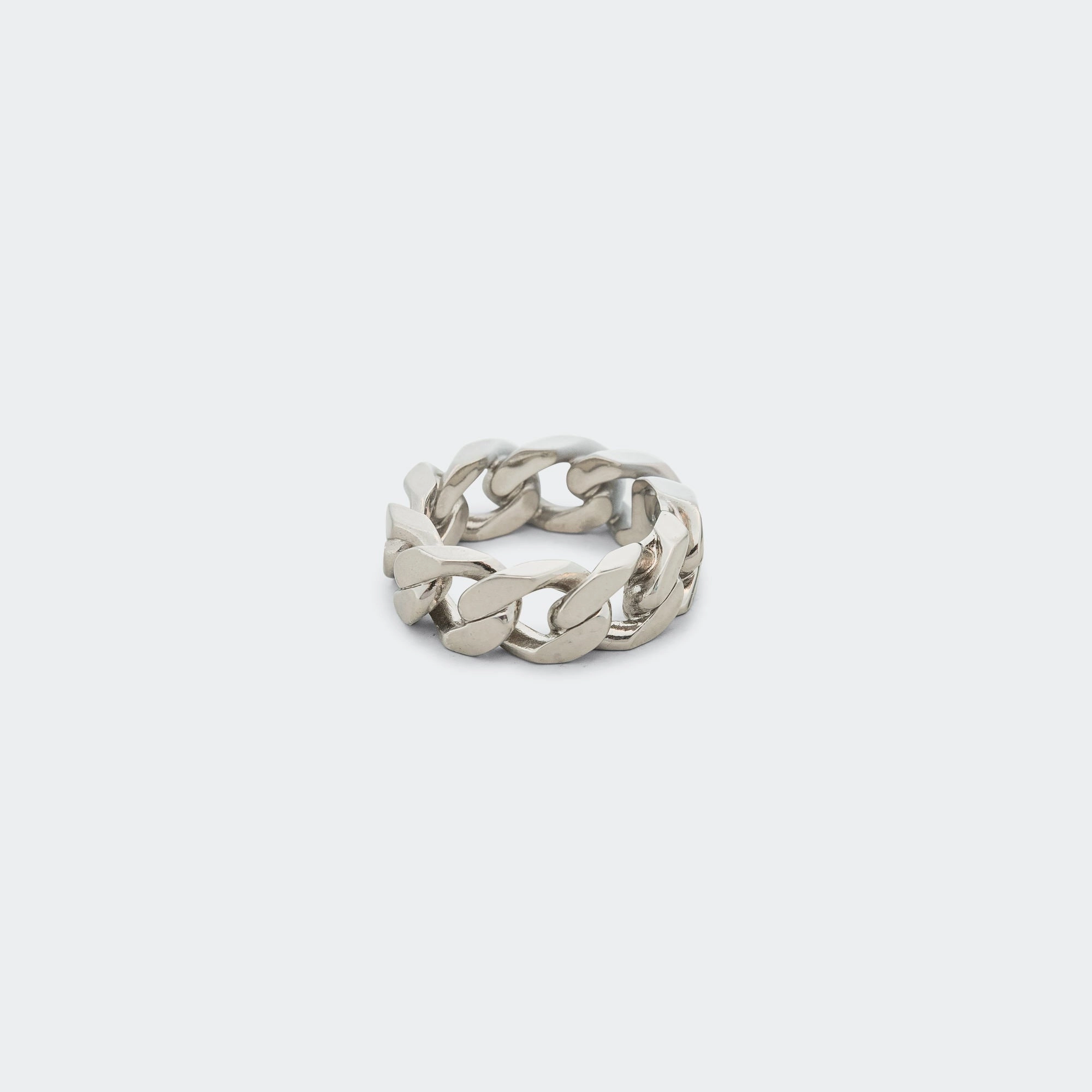 new collection made in italy Minimal Logo Curb Ring - Silver Toned Brass new me collection