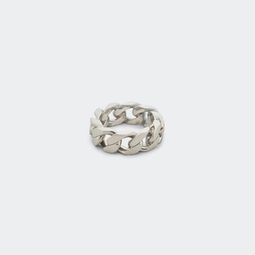 kantagiri new arrivals Minimal Logo Curb Ring - Silver Toned Brass new arrival bathu sneakers