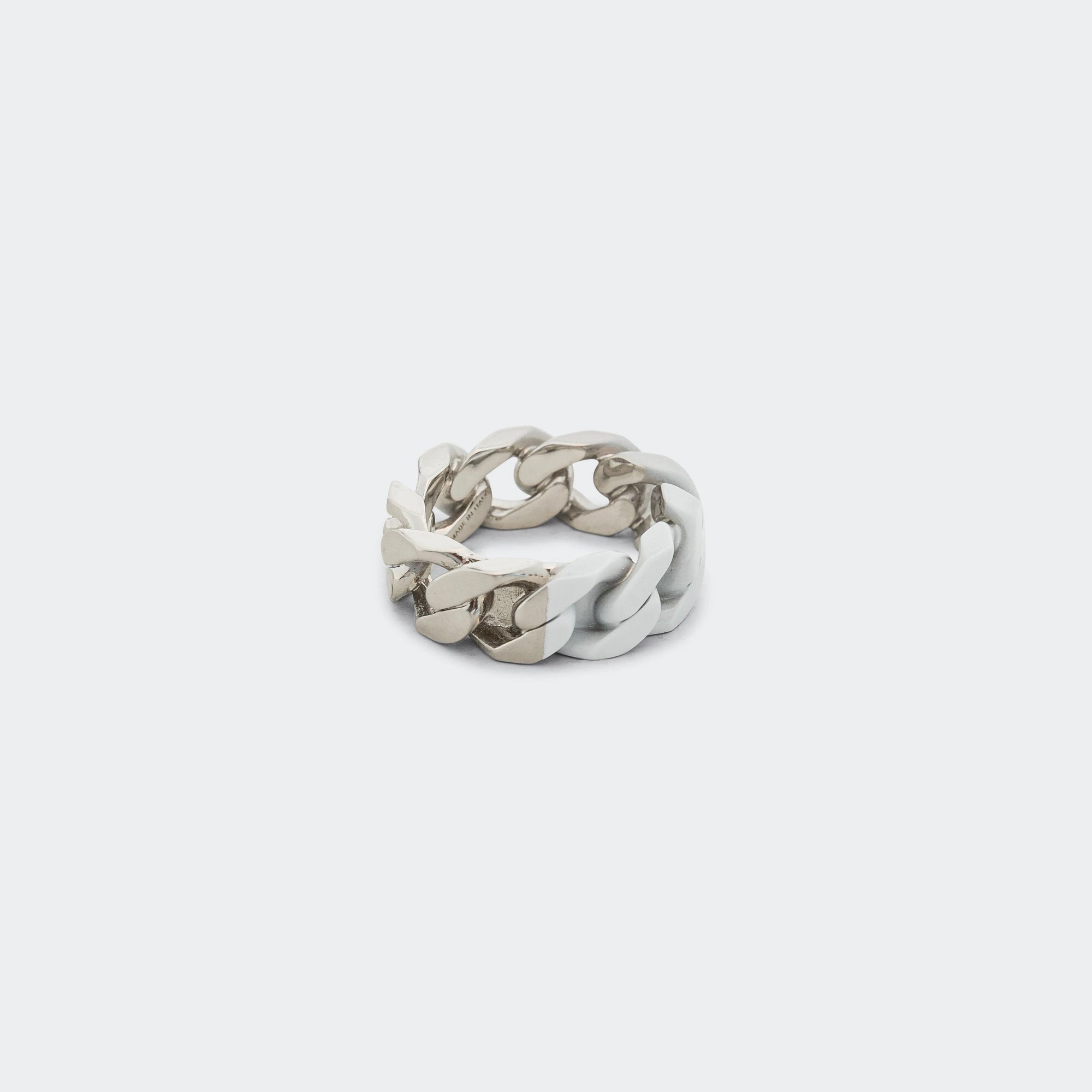 kantagiri new arrivals Minimal Logo Curb Ring - Silver Toned Brass