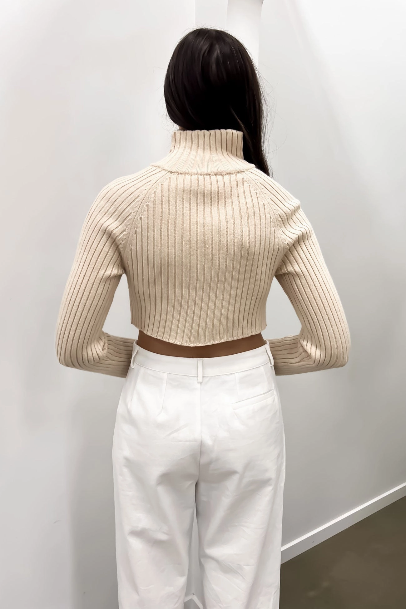khaadi sale Kaela Crop Knit Jumper Beige