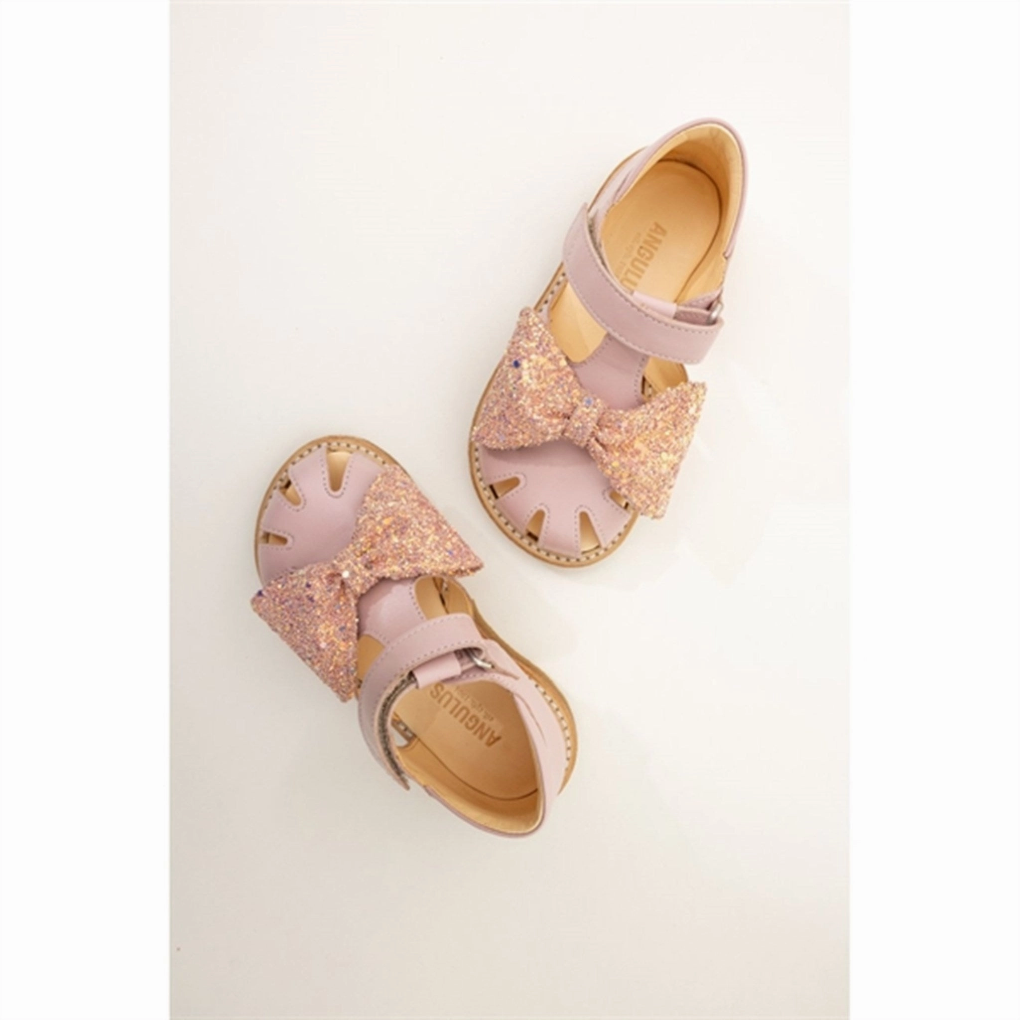 Kids shoes Angulus Sandals Pale Rose/Rose Glitter