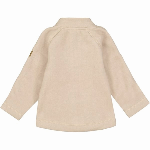 Knit Mikk-Line Cotton Fleece Jacket Warm Taupe