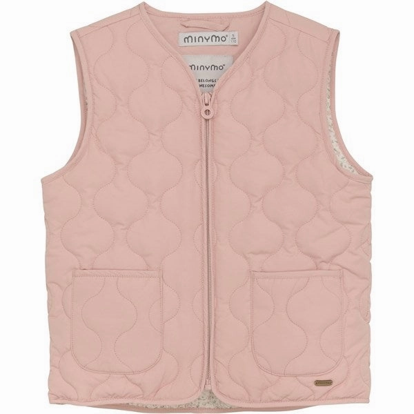 Knit Minymo Peach Beige Vest Quiltet Distinctive
