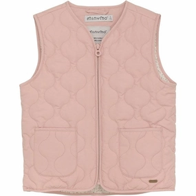 Knit Minymo Peach Beige Vest Quiltet Distinctive