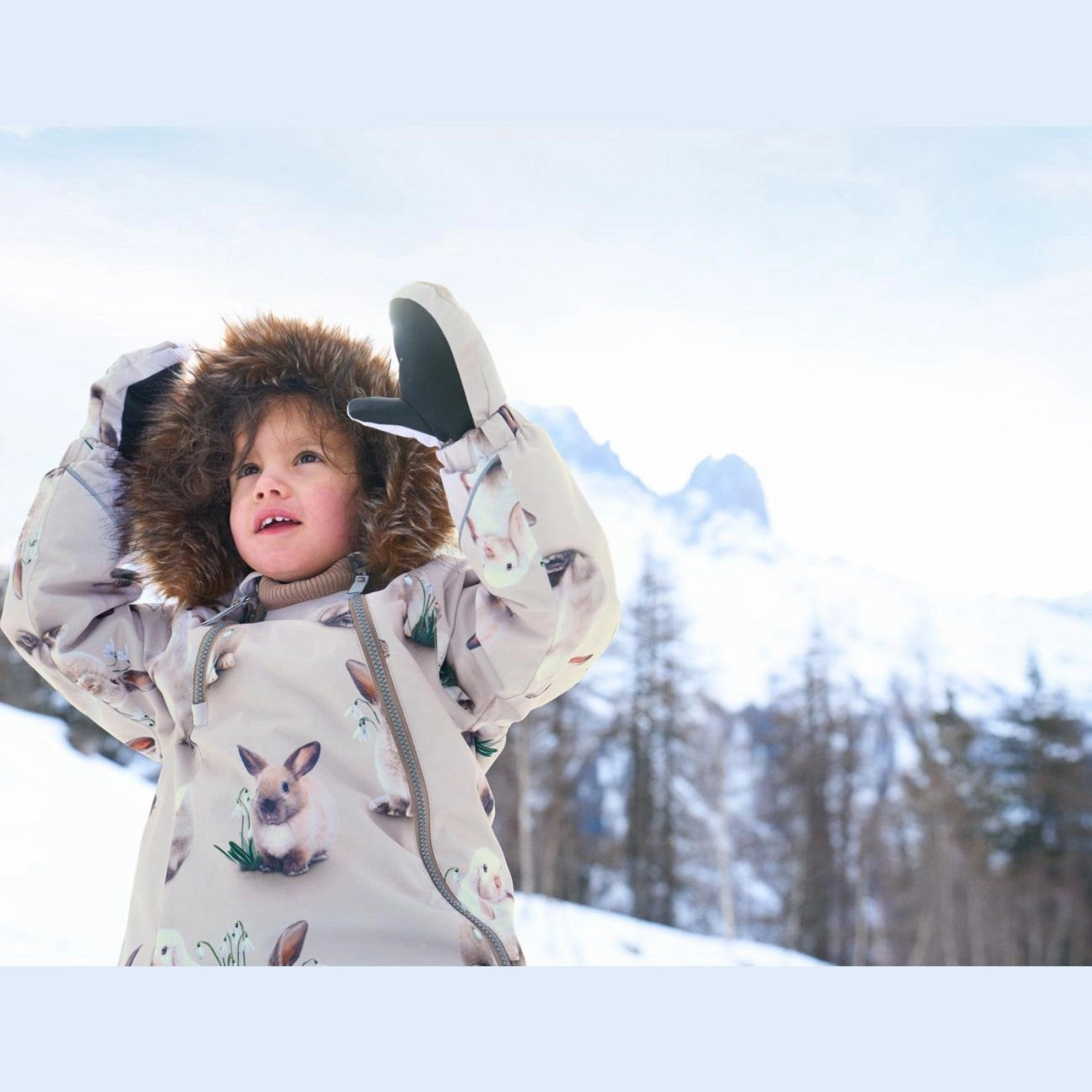Knit Molo Winter Rabbits Pyxis Fur Snowsuit