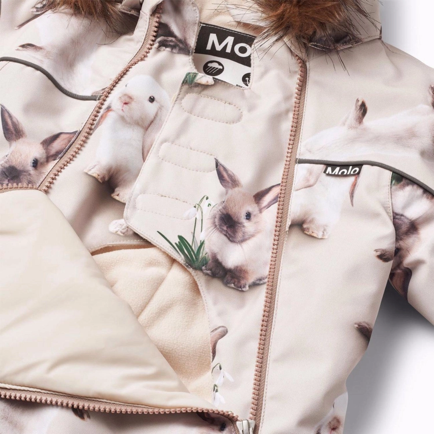 Knit Molo Winter Rabbits Pyxis Fur Snowsuit